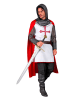 Carnival Party 3-częściowy kostium "Knight Templar" w kolorze biało-czerwono-srebrnym