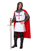 Carnival Party 3-częściowy kostium "Knight Templar" w kolorze biało-czerwono-srebrnym
