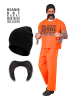 Carnival Party 4-częściowy kostium "Prisoner" w kolorze pomarańczowym