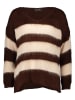 miss goodlife Kasjmieren trui "Stripes" donkerbruin/crème