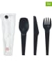 IRIS 3tlg. Besteck-Set in Schwarz - (L)15,5 cm