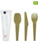 IRIS 3tlg. Besteck-Set in Oliv - (L)15,5 cm