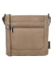 Beagles Leder-Umhängetasche "Benidorm" in Taupe - (B)22 x (H)21 x (T)7 cm