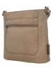 Beagles Leder-Umhängetasche "Benidorm" in Taupe - (B)22 x (H)21 x (T)7 cm