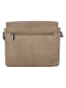 Beagles Leder-Umhängetasche "Benidorm" in Taupe - (B)24 x (H)21 x (T)6 cm