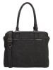 Beagles Leder-Schultertasche "Cambrils" in Schwarz - (B)31,5 x (H)25,5 x (T)11 cm