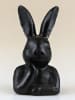 AM Design Decoratief figuur "Konijnenbuste Dromer" zwart - (B)5,5 x (H)12,5 x (D)7 cm