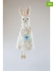 AM Design 2-delige set: decohangers "Konijn met bloemen" wit - (H)26 cm