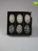 AM Design 5-delige set: deco-eieren groen/zwart - (H)6 x Ø 4,5 cm