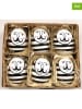AM Design 6-delige set: deco-eieren zwart/wit - (H)6 x  Ø 4 cm