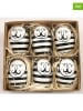 AM Design 6-delige set: deco-eieren zwart/wit - (H)7 x  Ø 5 cm