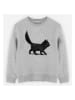 WOOOP Sweatshirt "Creeping cat" in Grau