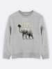 WOOOP Sweatshirt "Good Morning" in Grau