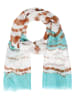TATUUM Sjaal turquoise/wit - (L)185 x (B)80 cm