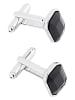 TATUUM Manschettenknöpfe in Silber/ Schwarz
