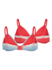 Skiny 2-delige set: beugelloze beha rood/lichtblauw