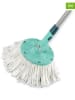 Leifheit 2er-Set: Ersatzköpfe "Disc Mop" in Weiß/ Türkis - 2x 2 Stück