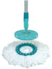 Leifheit 2-delige set: opzetborstels "Disc Mop" wit/turquoise - 2x 2 stuks