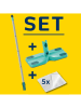 Leifheit 3-delige set: vloerwisser "Clean & Away" turquoise