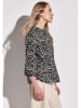 Street One Bluse in Schwarz/ Beige