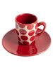 Benetton 2-delige set: koffiekoppen rood/crème - 75 ml