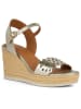 Geox Leren sleehaksandalen "Ponza" goudkleurig