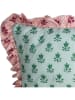 Kersten Kussen "Ruffles" groen/lichtroze - (L)45 x (B)45 cm