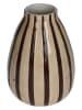 Kersten Vase ''Stripes'' in Beige/ Braun - (H)18 cm - Ø 12 cm