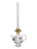 Kersten Kaarsenhouder "Teapot" wit/donkerblauw - (B)16 x (H)19 x (D)7 cm