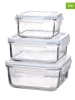 Glasslock 3-delige set: vershouddozen "Classic Microwave" blauw