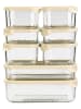 Glasslock 10er-Set: Frischhaltedosen ''Modular'' in Beige