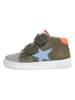 Naturino Leder-Sneakers "Pinn" in Khaki/ Orange/ Hellblau