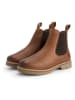 TRAVELIN' Leder-Chelsea-Boots in Hellbraun
