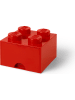 LEGO Schubladenbox "Brick 4" in Rot - (B)25 x (H)18 x (T)25 cm