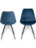Actona 2-delige set: eetkamerstoelen "Eris" blauw - (B)48,5 x (H)85,5 x (D)54 cm