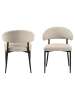 Actona 2-delige set: eetkamerstoelen "Edina" beige - (B)56 x (H)77 x (D)55 cm