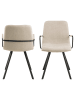Actona 2-delige set: eetkamerstoelen "Selina" beige - (B)55,5 x (H)85 x (D)50,5 cm