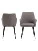 Actona 2-delige set: eetkamerstoelen "Lizzy" grijs/zwart - (B)59 x (H)85 x (D)59 cm