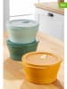 Violeta Home 3-delige set: voorraadcontainers oranje/groen/lichtblauw - (H)10 cm