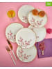Violeta Home 6er-Set: Dessertteller in Beige/ Pink - Ø 20 cm