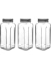 Violeta Home 3er-Set: Vorratsgläser in Transparent - 980 ml