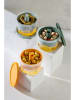 Violeta Home 3-delige set: voorraadcontainers oranje/groen/lichtblauw - 650 ml