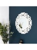 Rétro Chic Wandspiegel in Weiß - Ø 60 cm