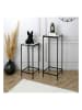 Rétro Chic 2er-Set: Beistelltische "Felicity" in Schwarz/ Weiß - (B)34 x (H)90 x (T)34 cm