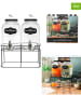 Rétro Chic 3-delige set: drankdispenser transparant/zwart - 2x 4 l