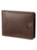 Puccini Skórzany portfel "Vulcano" w kolorze brązowym - 11 x 8 x 1,5 cm