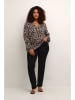 KAFFE curve Bluse "Mirta Tilly" in Beige/ Schwarz