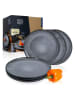 Moritz & Moritz 6-delige set: dinerborden "Vida" antraciet - Ø 27 cm