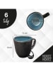 Moritz & Moritz 6er-Set: Tassen "Organic" in Schwarz/ Hellblau - 380 ml