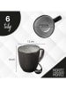 Moritz & Moritz 6-delige set: koppen "Organic" grijs - 380 ml